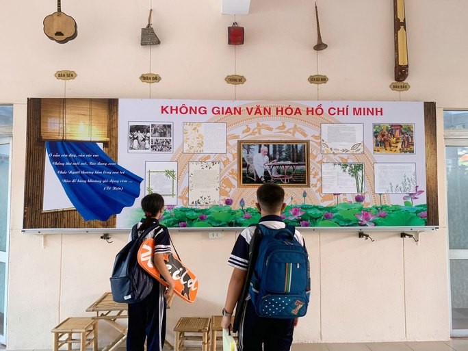 在明德初中學校的胡志明文化空間。