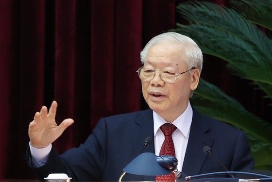 阮富仲總書記發表重要講話。（圖：曰鐘）