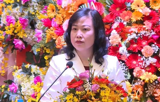 衛生部長陶紅蘭在典禮上致詞。（圖：成山）