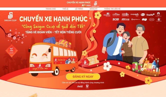 Saigon Co.op 開展的“幸福班車-與Saigon Co.op回鄉過年”計劃。(網站截圖)