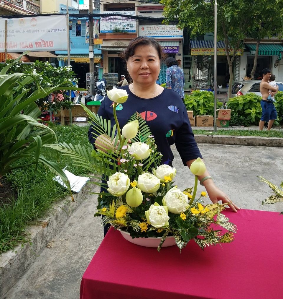 第十一郡第七坊的华人女干部蔡丽芳。