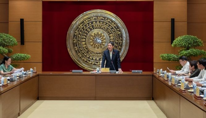 国会副主席阮德海主持会议。(图:国会)