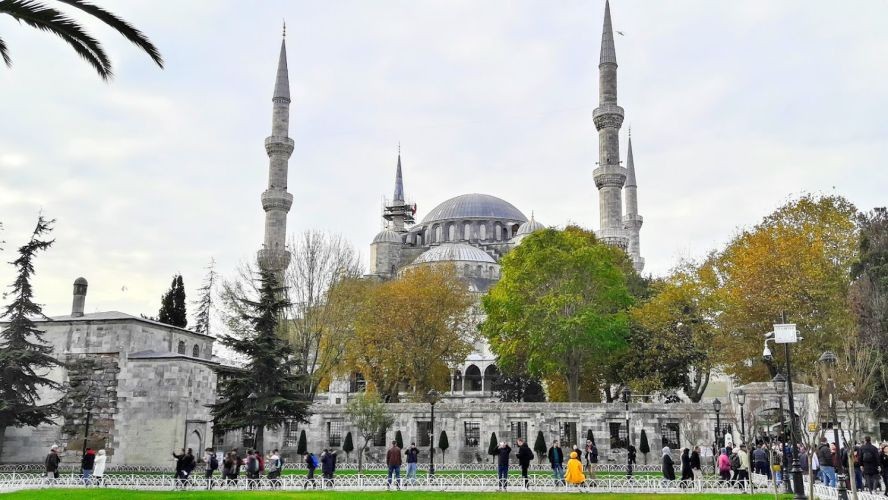 伊斯坦堡的蓝色清真寺。