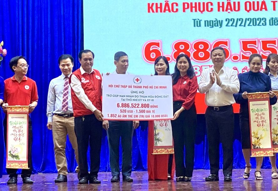 市红十字会向中央红十字会转交688亿元捐助土-叙地震客服后果。