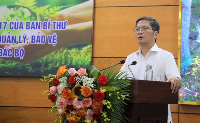 中央经济部部长陈俊英在会议上发言。(图:VGP)