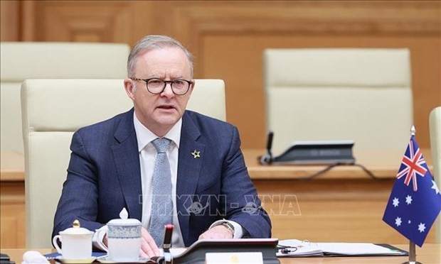 澳大利亚总理安东尼·阿尔巴尼斯发表讲话。（图：越通社）