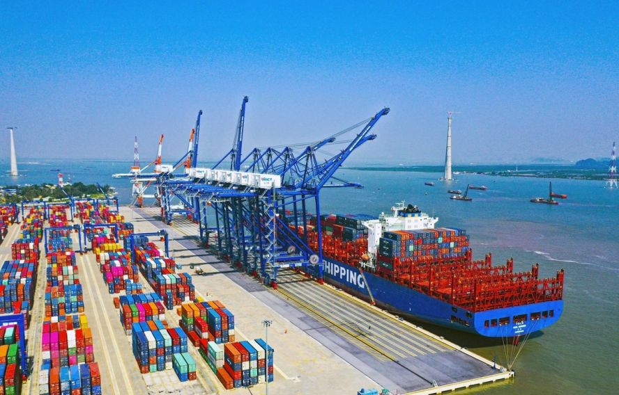 海防的国际港口一隅。(图:越通社)