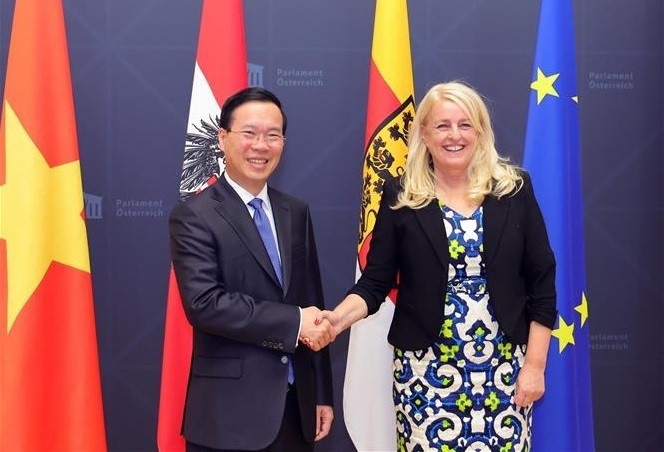 国家主席武文赏会见奥地利参议院议长阿尔帕。(图:越通社)