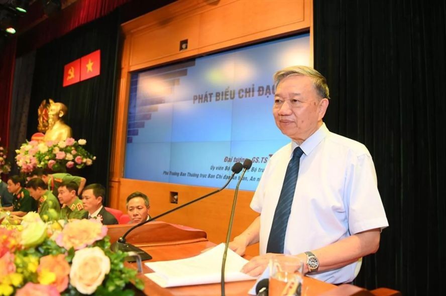 公安部长苏霖大将在会议上致辞。(图:VGP)