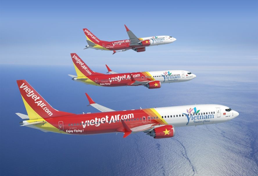 越捷的现代飞机队。
