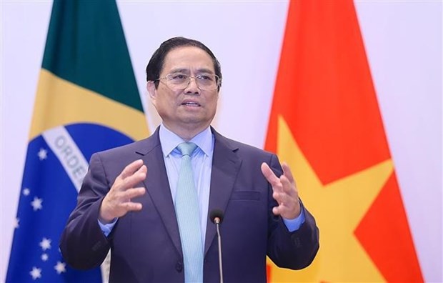 范明政总理发表讲话。(图:越通社)