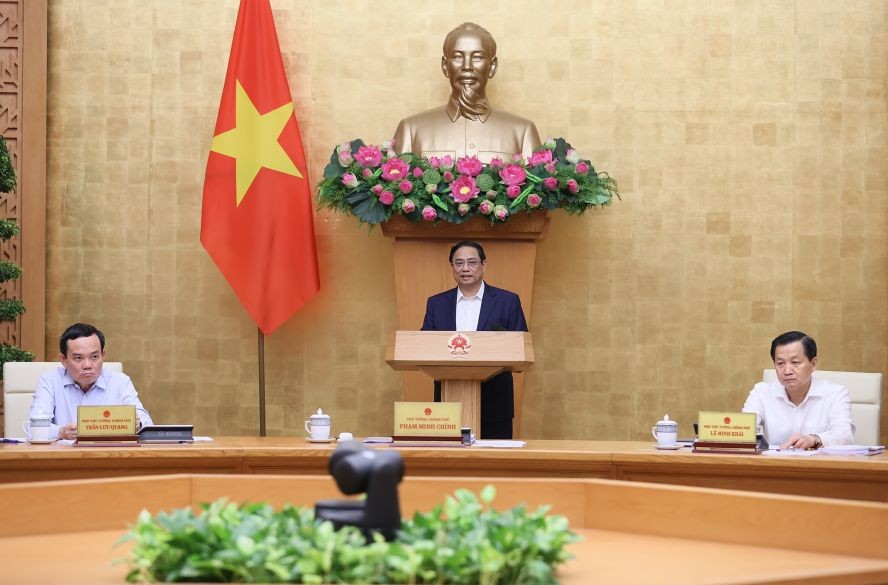 政府总理范明政主持政府例行会议。（图：VGP）