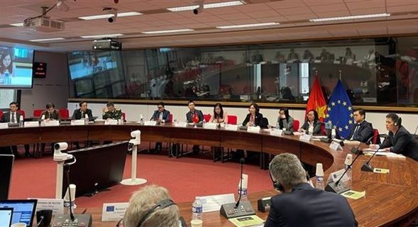 越南与欧盟联合委员会第四次会议近日在比利时布鲁塞尔举行。(图:越通社)