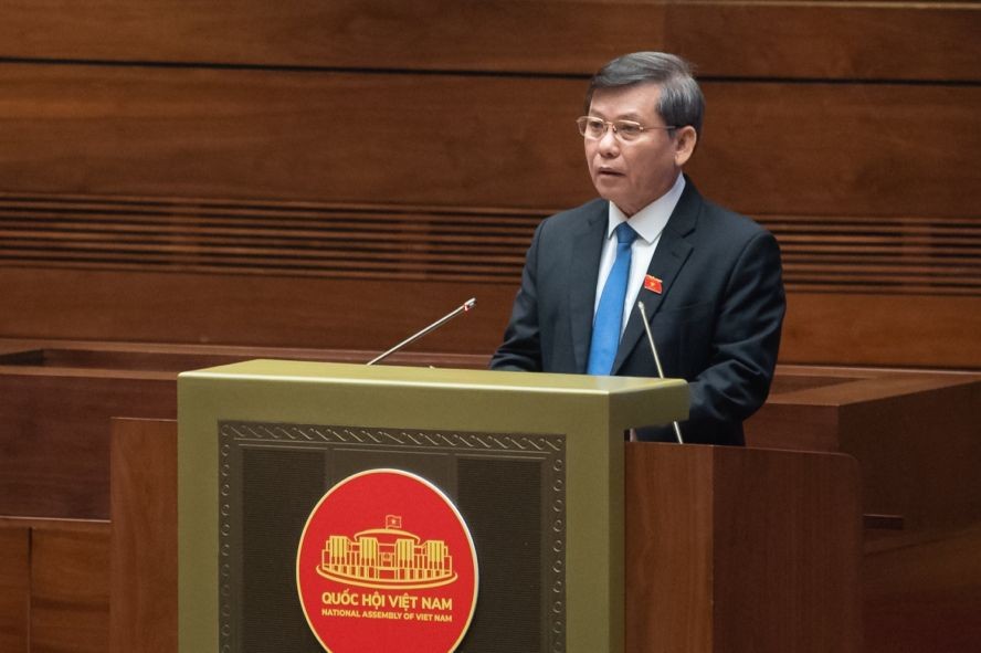 最高人民检察院院长黎明智在会议上作出述职报告。（图：CLO）