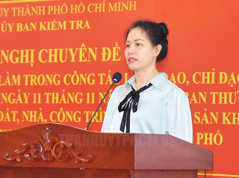 市委检查委员会副主任潘氏平顺在会上发言。(图:市党部新闻网)