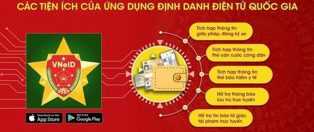 民众只在Appstore和CHPlay两个应用程式中,下载及安装VneID应用程式。(图:视频截图)