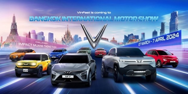 VinFast将参加2024年曼谷国际车展并在泰国正式发布品牌。(图:越通社)