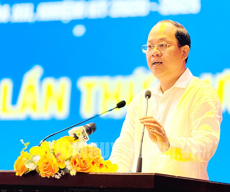 市委常务副书记阮胡海会上致辞。（图：市党部新闻网）