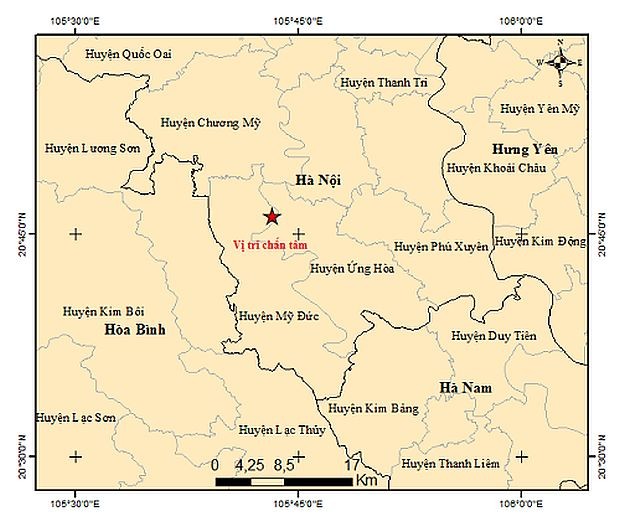 图中星号表示震中位置。(图:地球物理院)