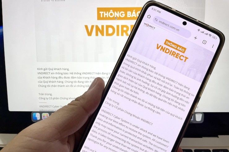 VNDirect证券公司遭遇网络攻击,目前正全力恢复运营。(图:互联网)
