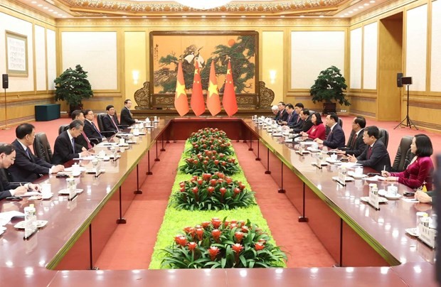双方会见场景。(图:越通社) 双方会见场景。(图:越通社)