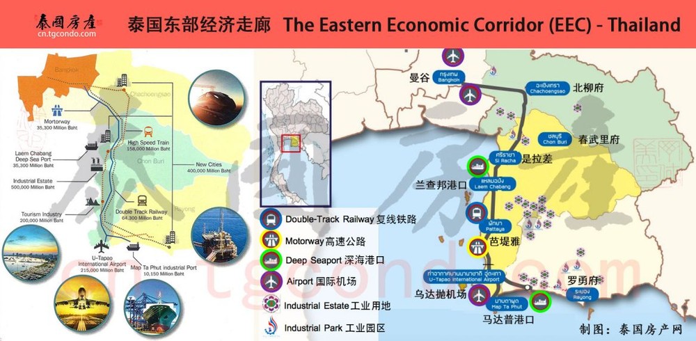 泰国东部经济走廊EEC特区。(图:泰国房产网)