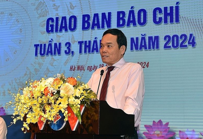 政府副总理陈留光在会上致词。(图:VGP)