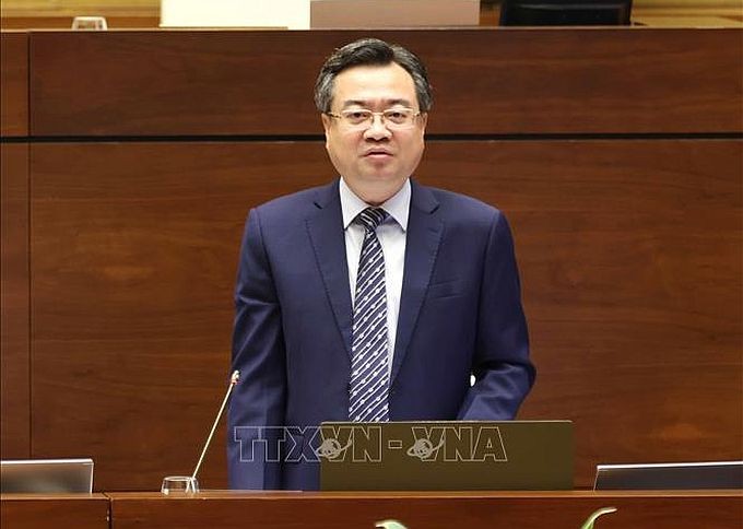 建设部长阮清毅在会上发言。(图:越通社)
