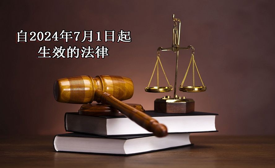 自2024年7月1日起生效的法律(上)