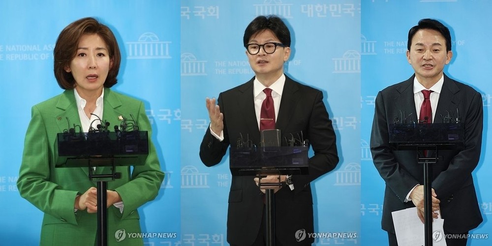 左起依次是罗卿媛、韩东勋、元喜龙。(图:韩联社)