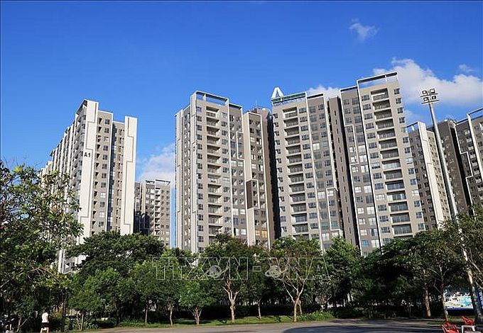 本市平政县中心附近的公寓区一瞥。(图:越通社)