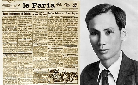 阮爱国与《劳苦人报》 (Le Paria)。 (资料图片) 阮爱国与《劳苦人报》 (Le Paria)。 (资料图片)