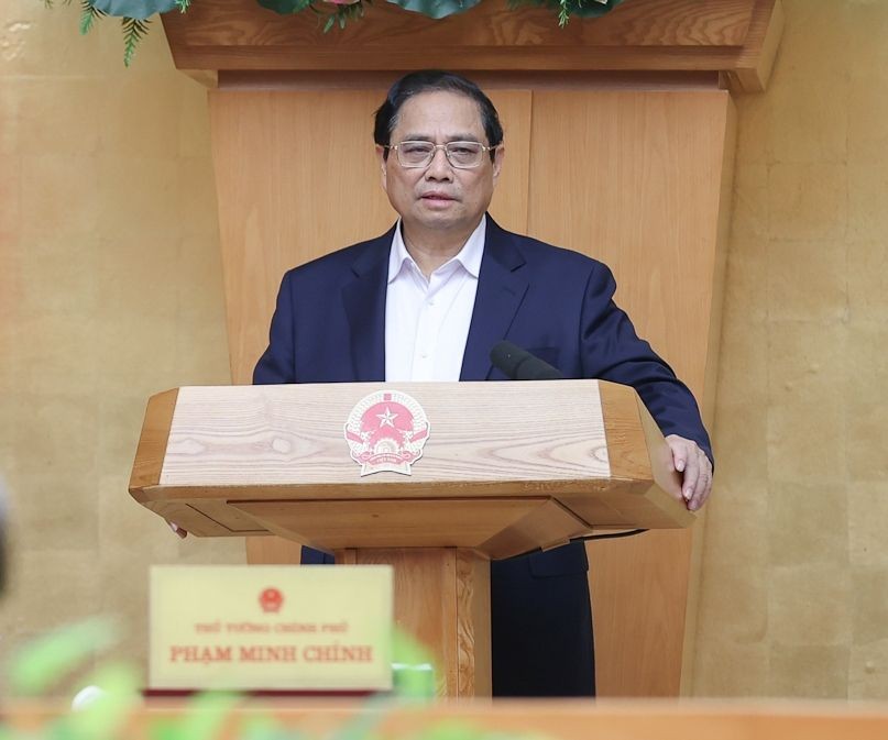 政府总理范明政会上致辞。(图:VGP) thu tuong.jpg