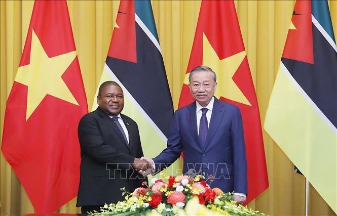苏林总书记、国家主席与莫桑比克总统纽西。(图:越通社)