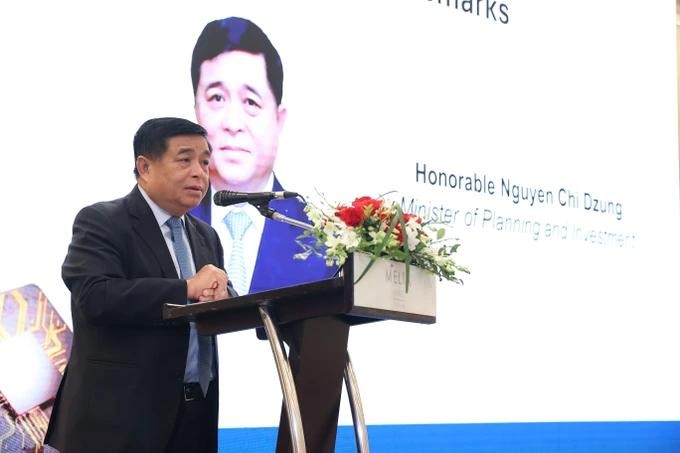 计划与投资部长阮志勇在仪式上致词。(图:英芳)