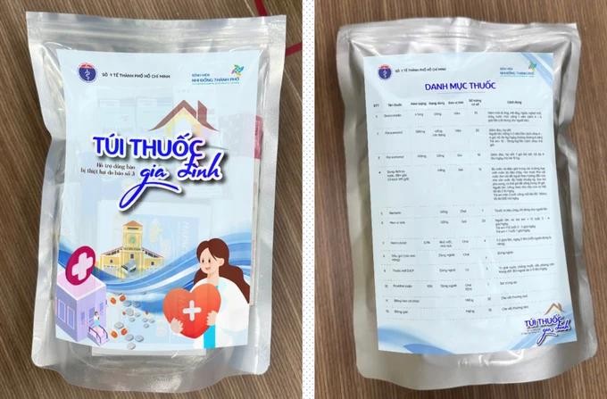 市卫生厅向北部各地灾区的同胞发送家庭药品袋。(图:成山)
