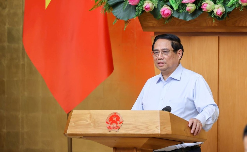 范明政总理在会议上发表讲话。(图:VGP)