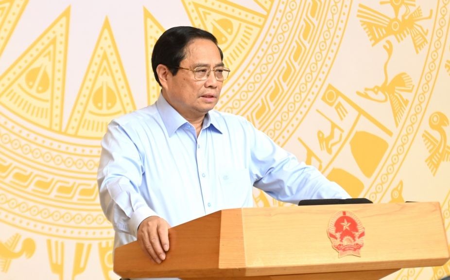政府总理范明政最会上发表讲话。(图:VOV)