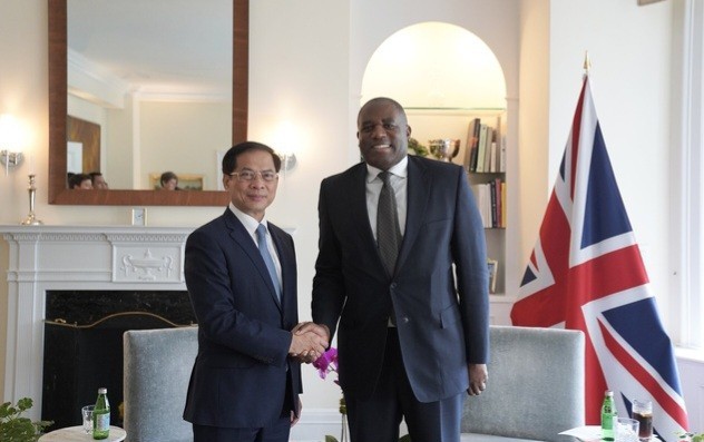 越南政府副总理兼外交部长裴青山与英国外交大臣戴维·拉米。(图:越通社)