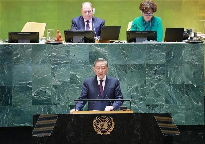 党中央总书记、国家主席苏林在联大一般性辩论开幕式并发表重要讲话。(图:越通社)