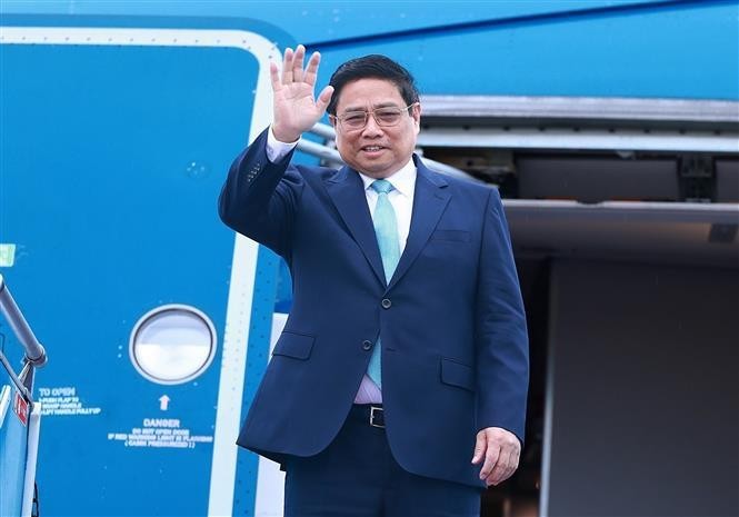 政府总理范明政启程赴华出席GMS、 ACMECS 和 CLMV等会议。(图:越通社)