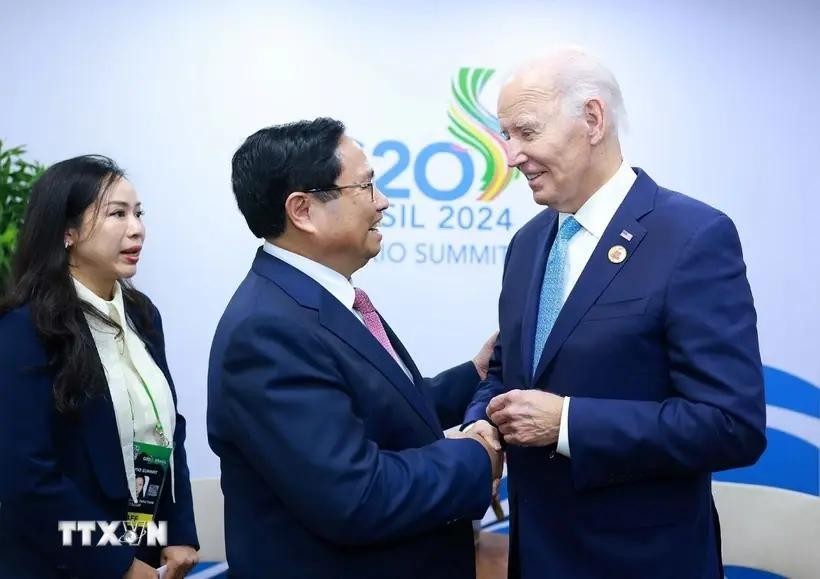 范明政总理会见美国总统拜登。(图:越通社)