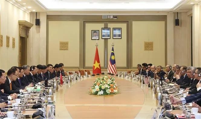 会谈场景。(图:越通社) 会谈场景。(图:越通社)