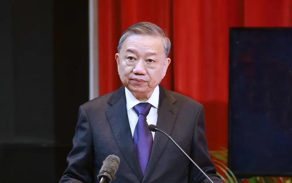 苏林总书记在马来西亚马来亚国立大学发表施政演讲。(图:越通社)