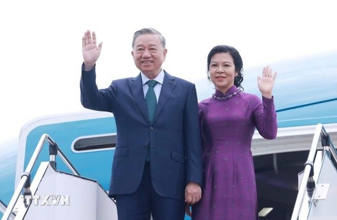 党中央总书记苏林与夫妇启程回国,圆满结束对马来西亚进行正式访问之旅。(图:越通社)