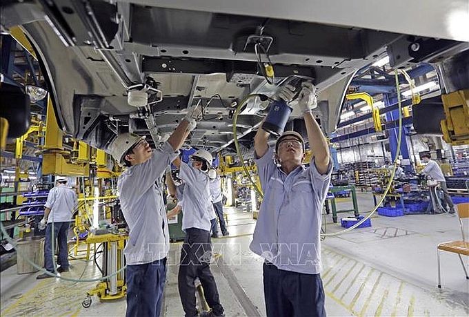 海阳省福特牌汽车加工工厂生产活动一瞥。(图:越通社)