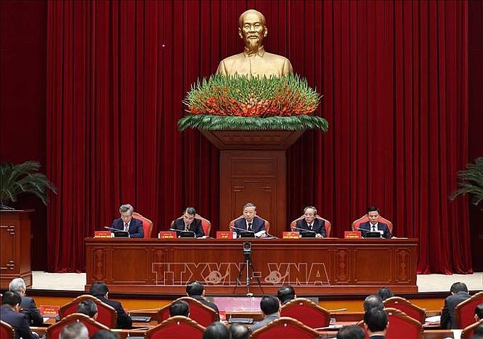 党中央总书记苏林出席会议并发表指导意见。(图:越通社) hoi-nghi-toan-quoc.jpg