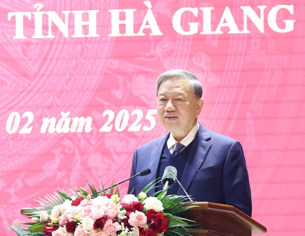 苏林总书记作会议结论致辞。(图:越通社)
