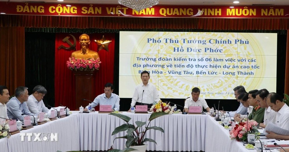 政府副总理胡德福(中)主持会议。(图:越通社)
