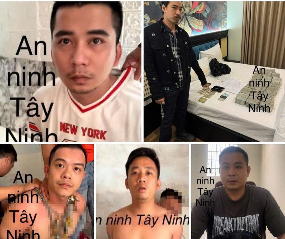 被抓获的5名劫匪。